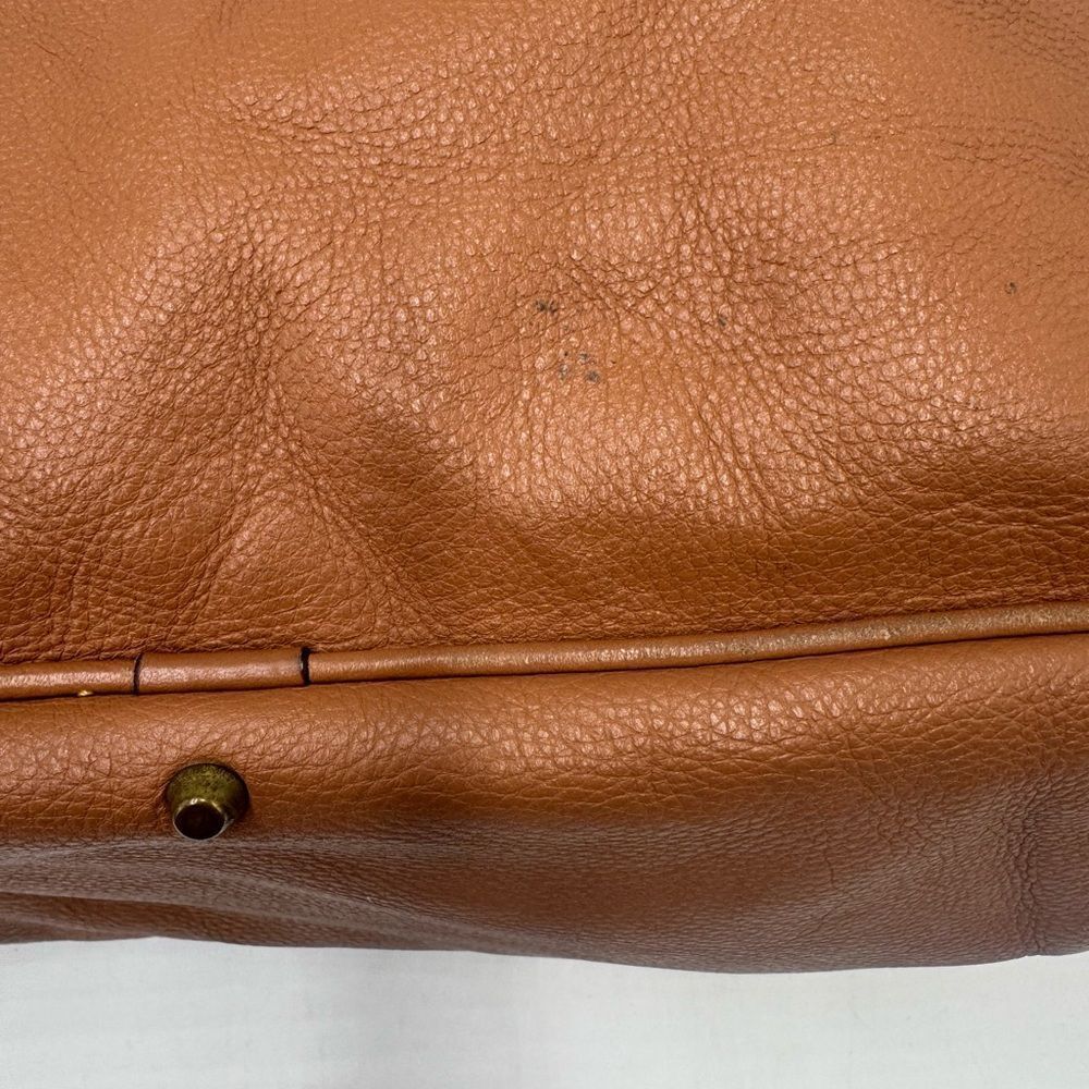 Auth Chloe Caramel Brown Leather Studded Auore Top Handle Duffel Tote Bag - Picture 15 of 16